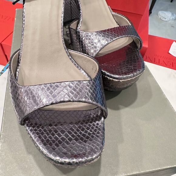 Allsaints Tia Metallic Platform Gunmetal EU 39 US 9 MSRP $199 - Picture 3 of 6